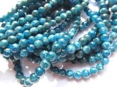high quality 4-12mm full strand Natural Apatite Gemstone Round Ball Blue Loose Bead