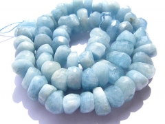 high quality Genuine Aquamarine Beryl gemstone freeform nuggets Rondelle Faceted Blue beads 8-16mm f