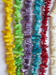 Batch 5strands 8-20mm Coral freeform chips spikes green Red black white purple Bamboo Coral beads