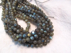 4 6 8 10 12mm full strand AAA GRADE genuine labradorite bead round ball shiney blue jewelry beads