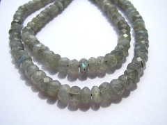 2strands  5x8mm genuine labradorite beads high quality rondelle abacus faceted blue jewelry b