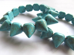 wholesale 14mm--10strands turquoise beads sharp spikes cone blue assortment jewelry beads bracelet