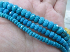 High quality 2strands 3x4 4x6 5x8mm Stabilzed Turquoise Rondelle Abacus Faceted Blue Green Loose Bea