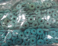 12pcs 16-50mm turquoise Beads Turquoise stone Donut roundel turquoise pendant blue white red connetor beads