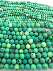 High Quality 2strands 6-16mm Natural Turquoise stone Round Ball Lime Green Yellow Black spacer Bead