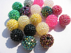high quality 100pcs 10mm micro pave rhinestone Shamballa Beads Round balls mixed spacer beads