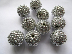 high quality 22mm 24pcs micro pave rhinestone Shamballa Beads Round balls silver beads Shamballa jew