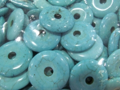 12pcs 16-50mm turquoise Beads Turquoise stone Donut roundel turquoise pendant blue white red connetor beads