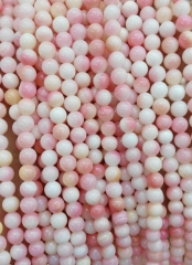 6-22mm full strand high quality natural conch shell round ball pink red jewelry beads