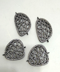 New Arrive --FreeForm Micro Pave CZ Connector Beads 20-30mm, Flower Cubic Zirconia Rhinestone Paved Connectors 5pcs