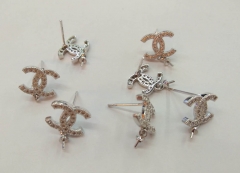 Small 12-16mm  Diamond Crystal  Pave Earrings CC Pendant -Earrings-Ring   Charm beads 12PCS