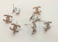 Small 12-16mm  Diamond Crystal  Pave Earrings CC Pendant -Earrings-Ring   Charm beads 12PCS
