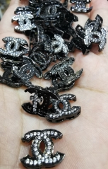 10pcs Black Jet Chenal Micro CZ Pave Connetors disc roundel X Pendant, peace,rose gold CC Pendant Charm beads multi strand spacer beads 14mm