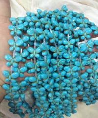 Wholesale 15-35mm Butterfly tibetan  Holite Turquoise  carved  charm beads for earrings-pendant  full strand 16inch