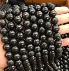 16inch rare Natural Shungite set wholesale  round natural beads 6mm 8mm 10mm  12mm for shungite bracelet-necklace-earrings