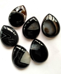 5pcs genuine oynx  Black veins  slice agate gemstone drop teardrop slab cabochon Bead DIY 40-60mm