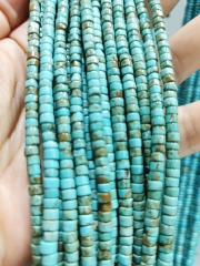 100pcs 4mm Natural stone  Flat Edge Turquoise Heishi Wheel  Spacer Beads blue -black-white-mixed  bead  strand 16inch
