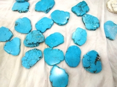 Wholesale-10pcs blue turquoise slab freeform Marble cabochon beads in white ,green,black,red,cherry pink color select