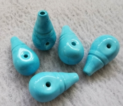 12-25mm Aqua blue  Turquoise Guru Beads , Guru Charm，Turquoise Guru ,3 Hole Bead , Mala Making Necklace connector