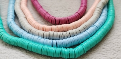 High Quality  Heishi Bead, pastel African Vinyl Disc Connector Rainbow  Recycled Phono Records from Ghana  Vulcanite Heishi Beads -Necklace