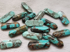 36x12mm BLUE Brown Double Terminated Crystal - Turquoise Blue e Crystal Flat back  Point - Metaphysical Crystal - Reiki - Crystal Grids