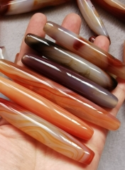 Massage stick 60-100mm(3-4inch) Agate stoen -Carnelian Polished Bar Cylinder Column Tube round beads red onyx Cabochon