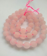 Matte Genuine rose quartz pink  Round Balls  4mm 6mm 8mm 10mm 12mm 16inch