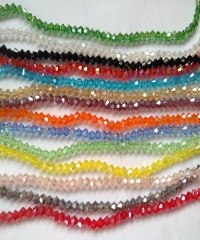 Hot Sale--10strands  Mixed Grey Crystal Faceted Rondelle Beads,4mm 6mm 8mm Red, Yellow, Purple, Blue, Green, Faceted Abacus Beads DIY