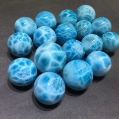 Genuine Larimar Cabs Round Dolphin color stone, AAA quality blue pectolite,Round Ball sphere  loose larimar pendant gemstones 1pcs