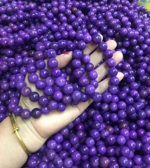 Sugilite purple jade  crystal gemstone round ball purple red cherry  bead bracelet 8mm 10mm 12mm 14mm 8inch