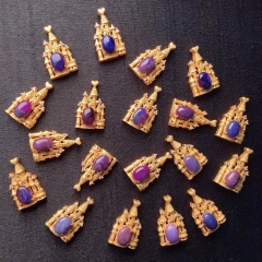10styles-Natural sugilite-Genuine Argentina Rhodochrosite Gemstone Red Pink purple  18K gold pendant earrings charm bead