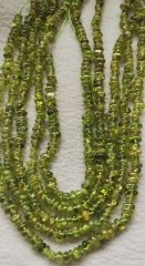 Full strands 16" Genuine Peridot Semiprecious Stone bamboo chip nugget beads for Bracelet Necklace 6-8mm