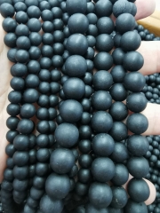 Matte  Natural Shungite set wholesale  round natural beads 6mm 8mm 10mm  12mm 16inch for shungite bracelet-necklace-earrings