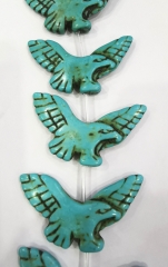 Large 50x25mm owl carved turquoise beads 16inch 13pcs