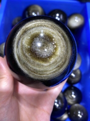 Gold obsidian  Sphere ball  Rainbow Obsidian gemstone  Healing Stone Black Gemstone cabochon  1pcs  20mm-100mm(4")