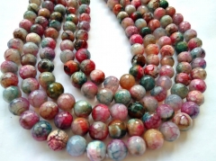 Hot Pink Fire Agate gemstone  Round Faceted/Smooth 6mm/8mm/10mm/12mm, Natural Agate Beads, 16" Strand