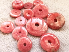 Genuine Argentina Rhodochrosite Gemstone 15-35mm Red Pink  Round  donut circle beads for earrings-pendant-bracelet