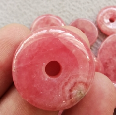 Genuine Argentina Rhodochrosite Gemstone 15-35mm Red Pink  Round  donut circle beads for earrings-pendant-bracelet