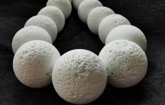 Natural Lava Beads white  Volcanic Rock Beads 20mm 25mm 30mm 16inch Lava Rock Jewelry Beads Round ball disco for necklace bracelet
