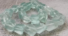 25mm to 10mm  Rock Crystal Coated Matte Nugget  Stone Beads For Jewelry Making  16inch