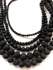 4mm 6mm 8mm 10mm 12mm 14mm 16mm 18mm Natural Lava Beads Volcanic black-jet-white jewelry Rainbow Round Diffuser Beads 16inch