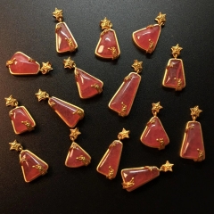 Top quality--Genuine Argentina Rhodochrosite Gemstone Red Pink drop retangle T Round teardrop drop with 18K gold pendant