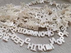 Drilled--26pcs Natural white Shell Beads, Cone Shell Mop Shell Ablone digital  letter Pendant 12-14mm
