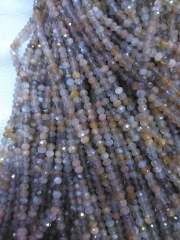2x3mm Grey Oranger Mixed Sunstone Beads, heishi Rondelle Faceted Beads, Natural Gemstone Beads 16inch