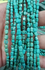 Rare 65pcs 4x6mm  Natural turquoise beads rice egg drop nuggets faceted loose beads 16inch