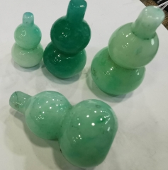 Drilled --Gourd shape nephrite bead high quality green jade bottle bead Pendant
